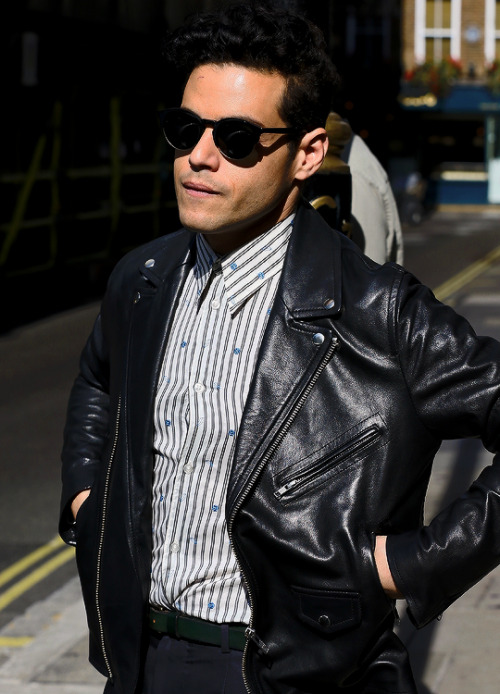 henryscavills:RAMI MALEKleaving Global Studio after promoting...