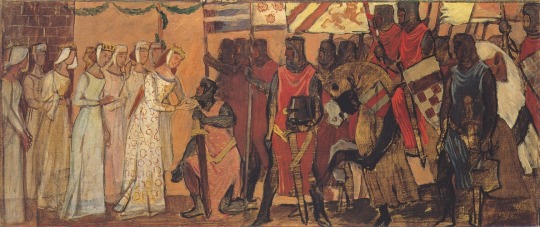 Einzug König Etzels in Wien (zweiter Entwurf), 1908, Albin Egger-Lienz Medium: canvas ...