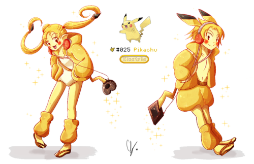 eindraa:Pokemon Humanization Project025. Pikachu026. Raichu