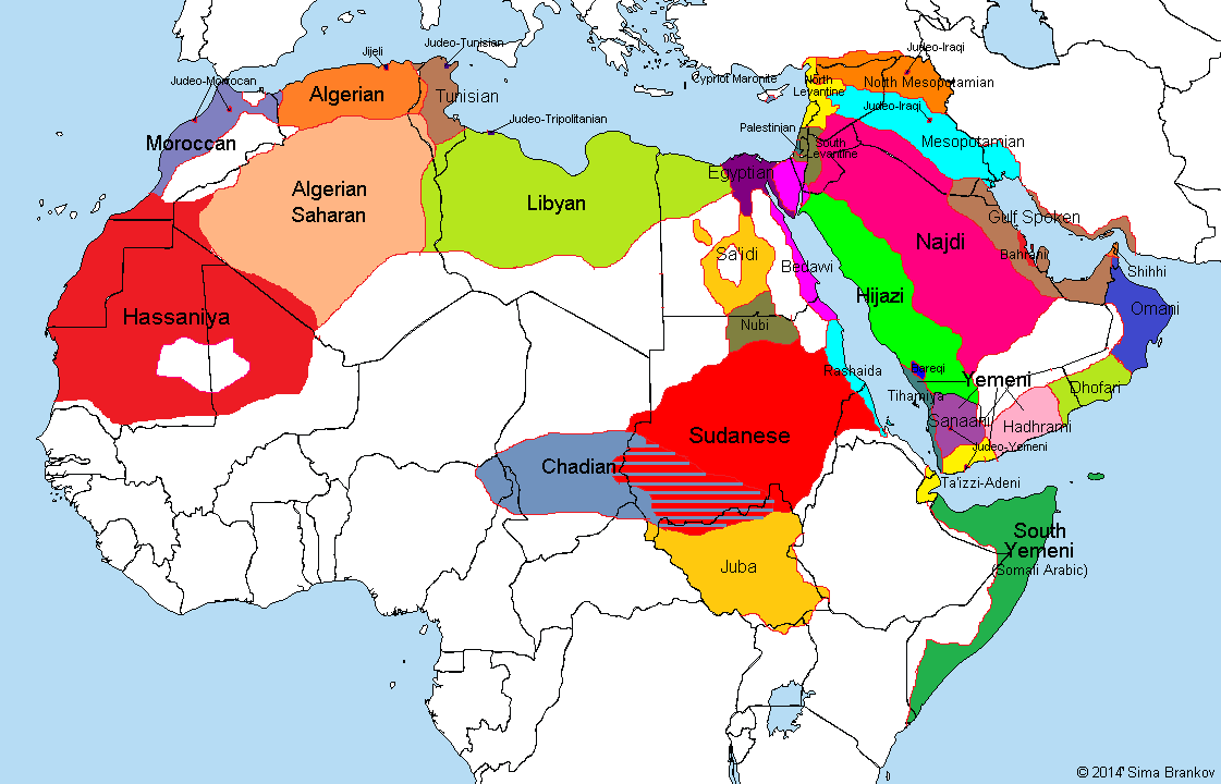 map-of-arabic-dialects-maps-on-the-web