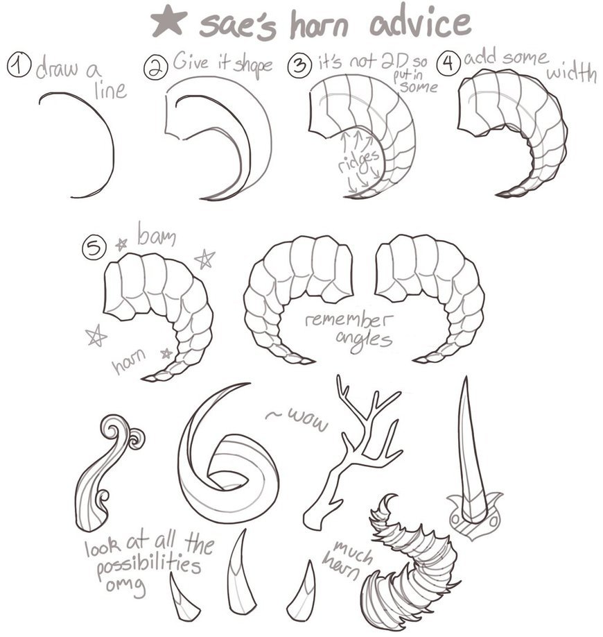 How To Art How I Draw Horns By Kinsae