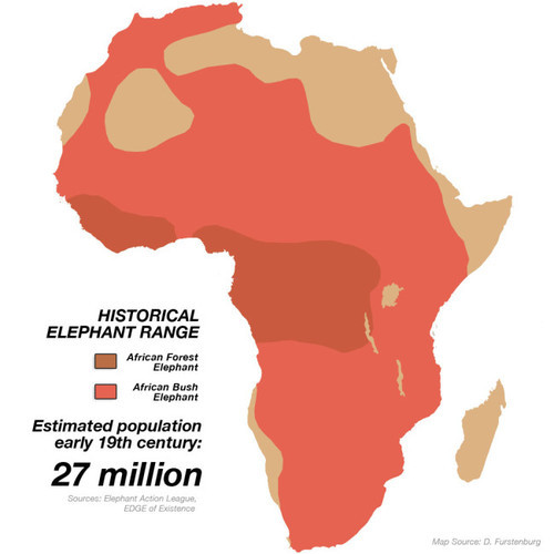 Range of the African Elephant. - Maps on the Web