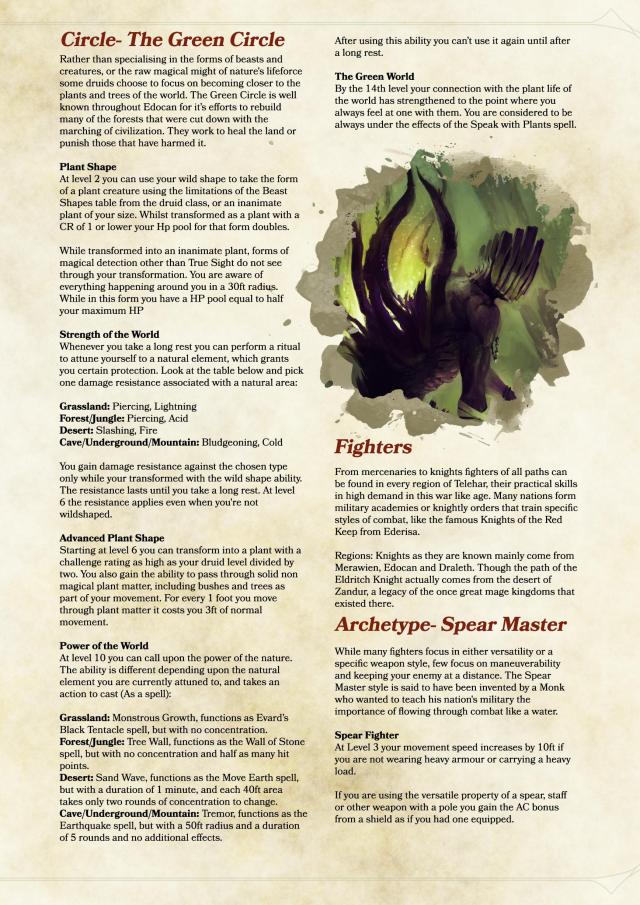 DnD 5e Homebrew — Wardens Campaign Setting and Subclasses Part 1