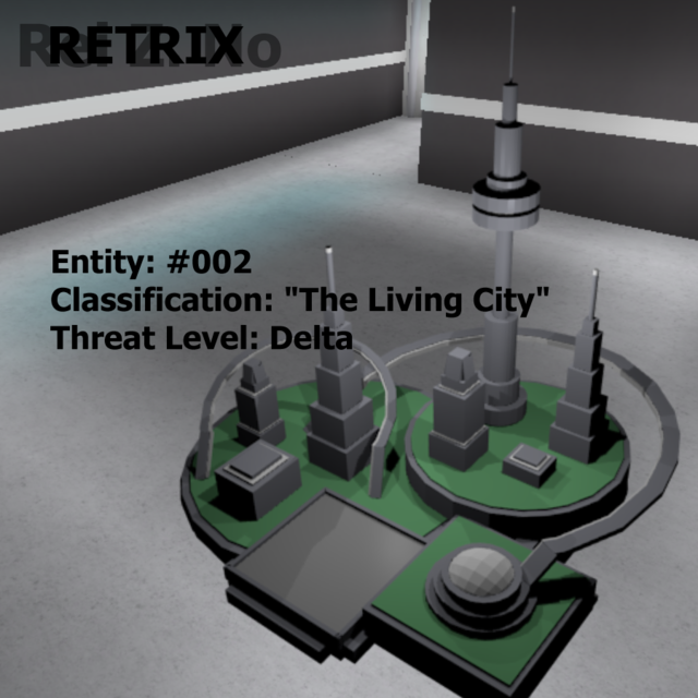 Retrix Entity 002 The Living City Aka Tlc This - underground facility roblox escape room youtube