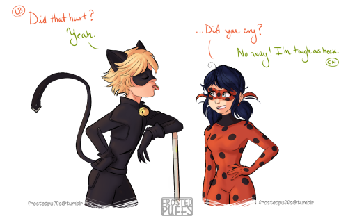 frostedpuffs:some chat/adrien-with-a-tongue-piercing doodles...