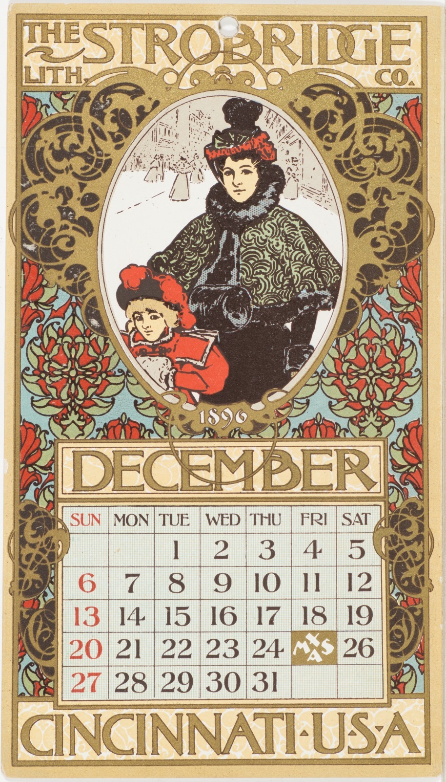 The Me I Saw | Calendar card for December, 1896.