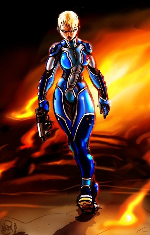 the-midnight-doe:Zero Suit Samus, Re-imaginedCredit for each...