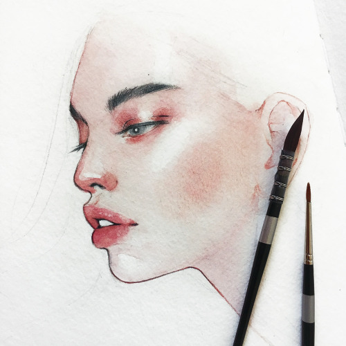 kelogsloops:photoset of some of my watercolour faces and skin...