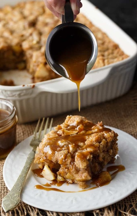 fullcravings:Apple Cake with Butterscotch Sauce