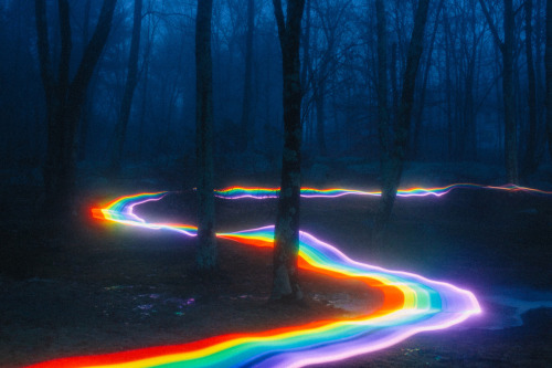 sixpenceee:Daniel Mercadante’s rainbow road. Made with long...