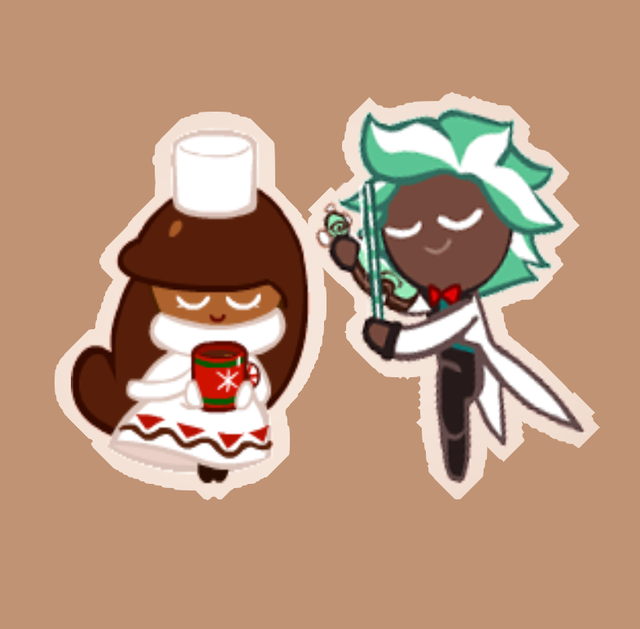 hot cocoa cookie x mint choco cookie