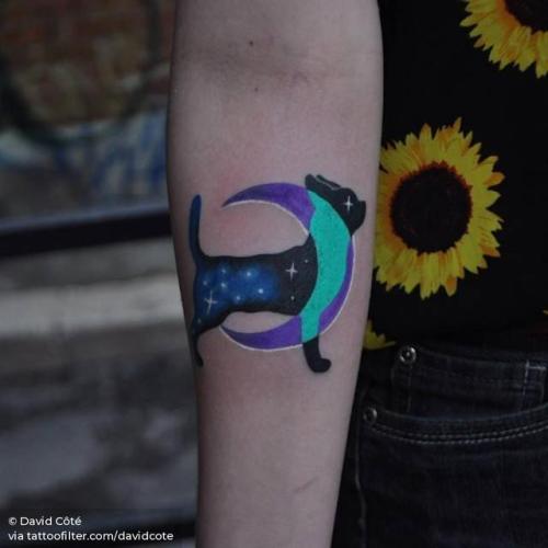 By David Côté, done at Imperial Tattoo Connexion, Montreal.... surrealist;psychedelic;pet;dog;davidcote;astronomy;animal;facebook;twitter;crescent moon;experimental;moon;inner forearm;medium size;other