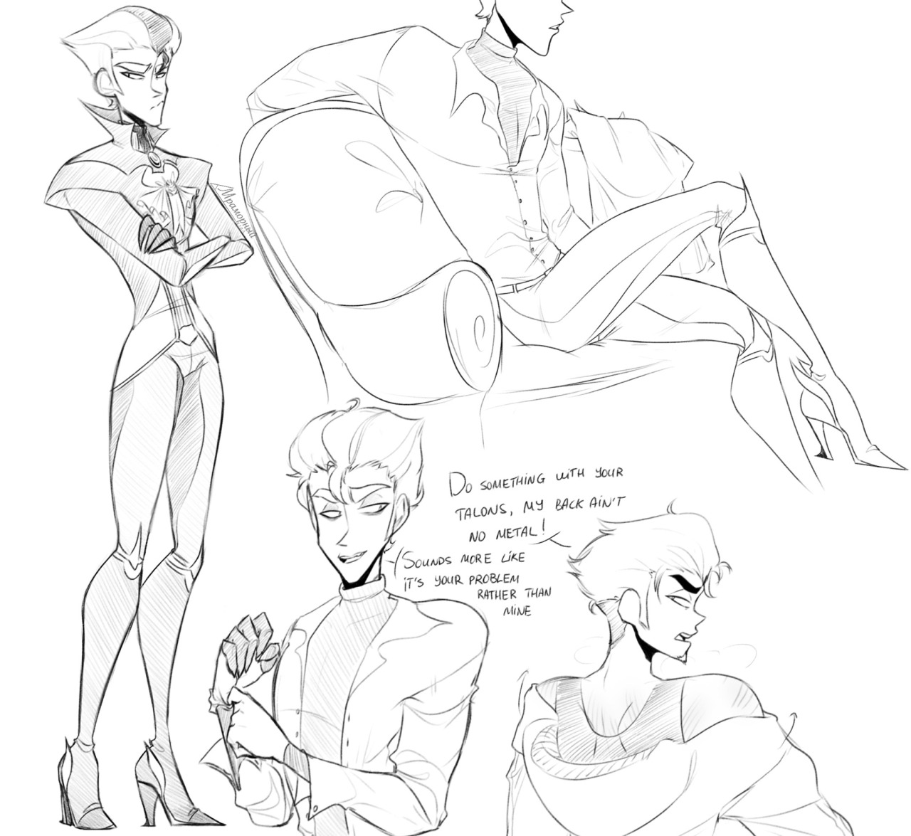 some sketches of <b>human</b>!Starscream (and his gay bf) .