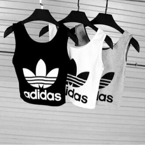 tank top adidas adidas tank top black white grey sportswear fitniss fashion wheretoget