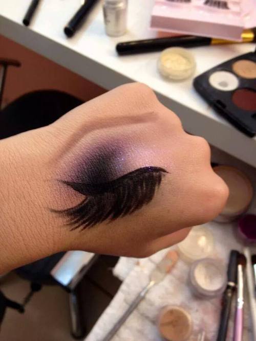 amazing art smokey eyes cosmetics photography fabulous fashion purple sparkle flawless lashes gorgeous make up trendy
