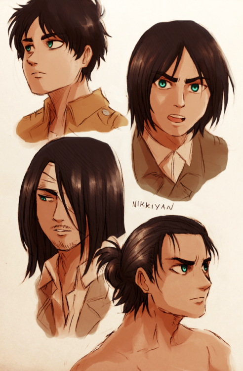 nikkiyan:Eren’s hairstyles on manga