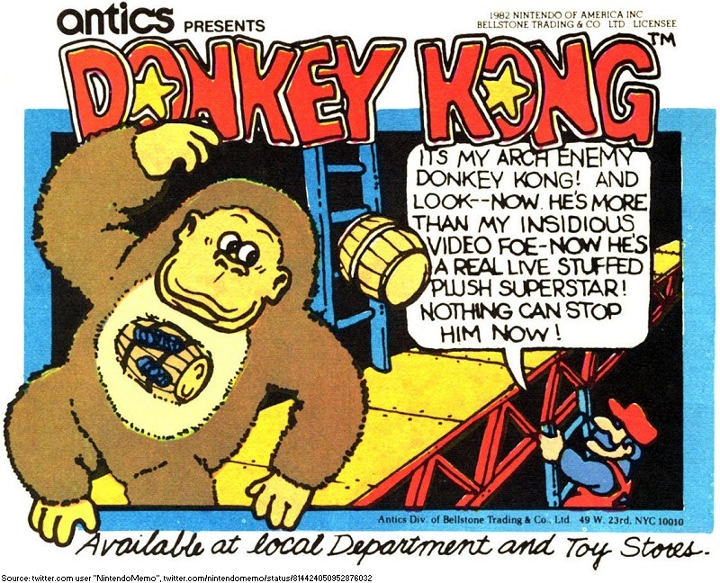 donkey kong plush 1982