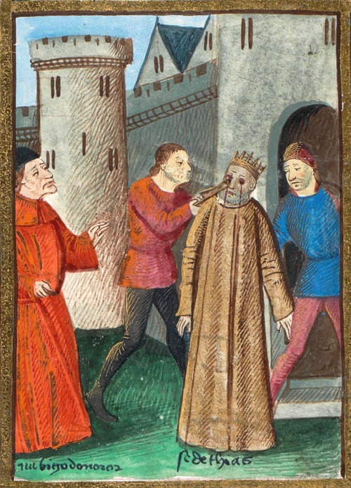 Boccaccio: Des cas des nobles hommes et femmes. Cologny ~ 15th century. Fondation Martin Bodmer • via Bibliothèque Infernale on FB