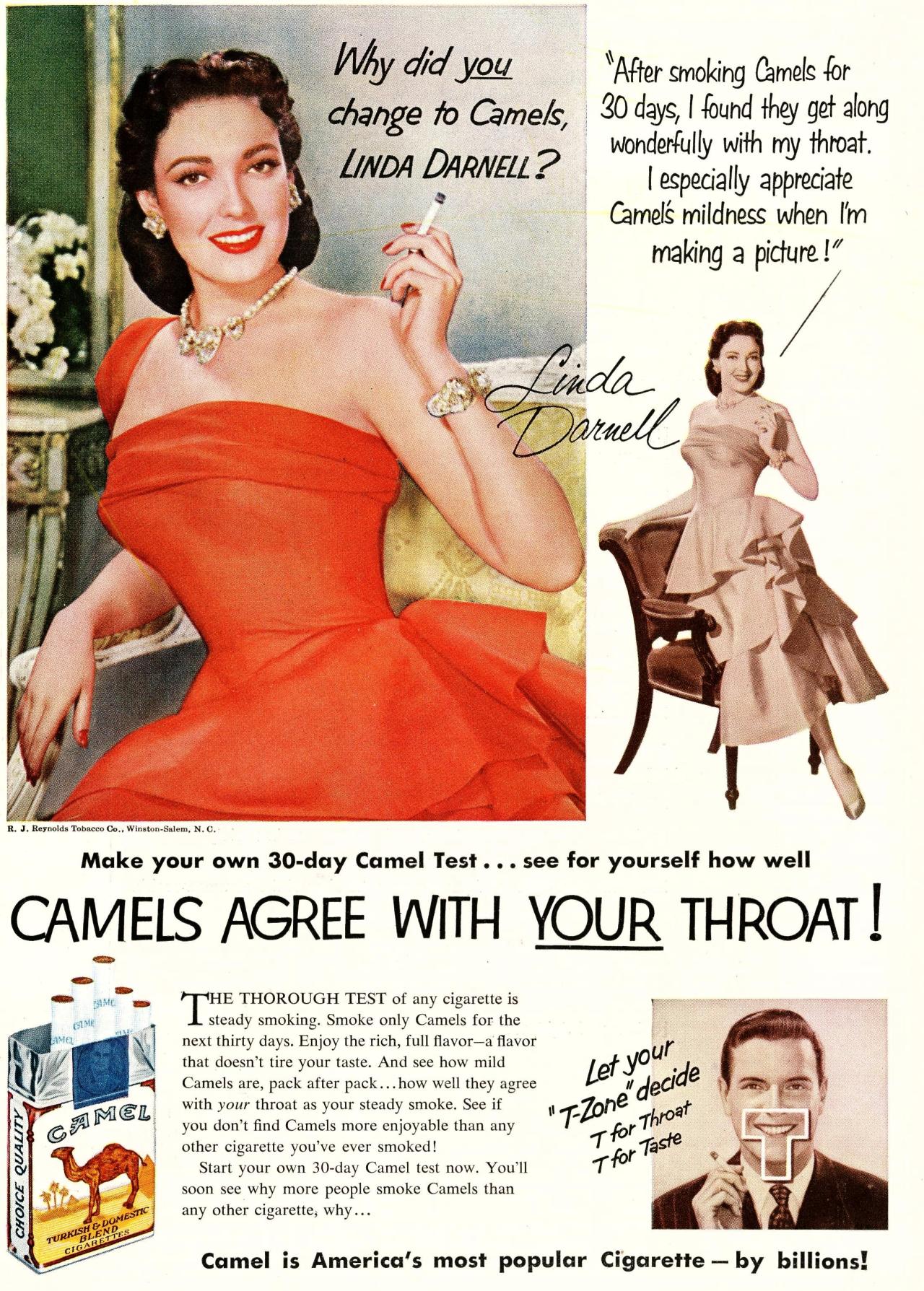 Camel cigarettes ads, 1952 “Camels Agree With Your... - Vintage ...