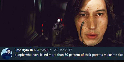 stripperskywalker:kylo ren + emo kylo ren twitter