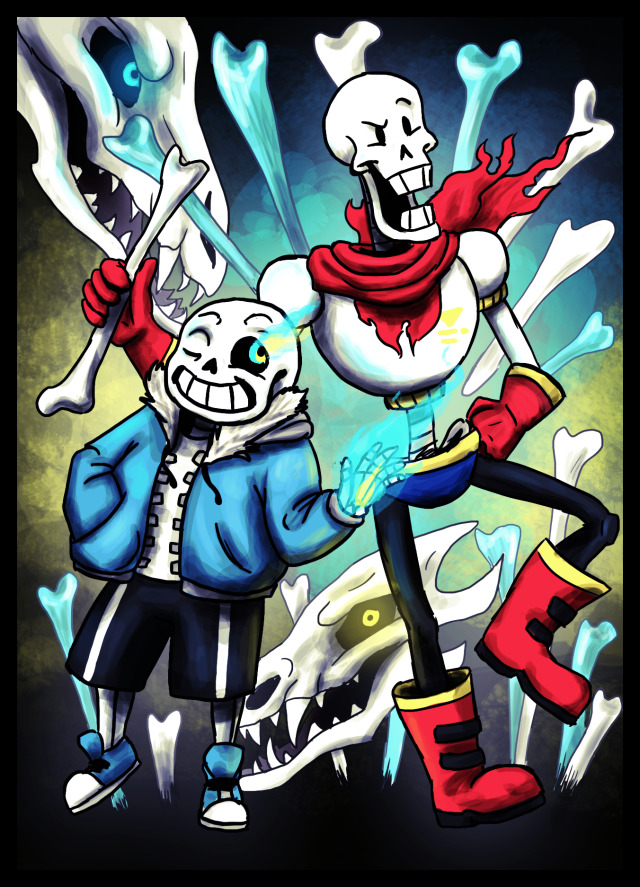 Download doods & reblogs — *Papyrus and Sans block the way!