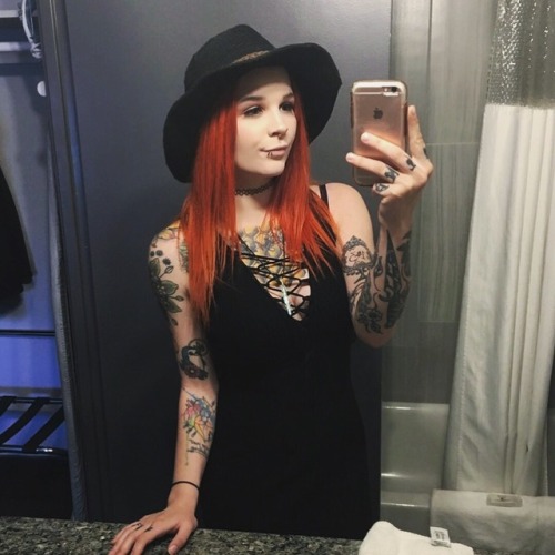 hosee witch witchy orange hair arctic fox ink inked inked girls inked babes girls with ink body modification body mods tattoo tattooed tattooed girls girls with tattoos heavily tattooed heavily inked Wicca dress wedding gothic sad girl