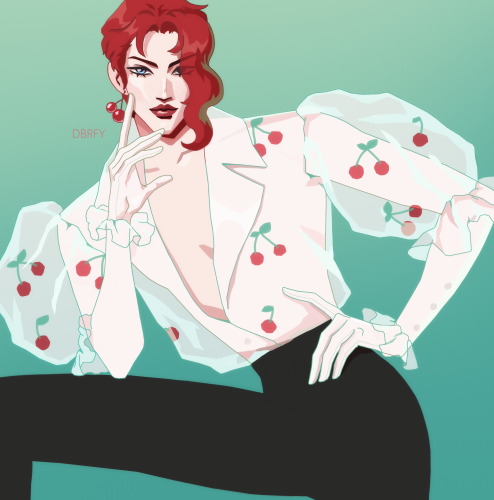 kakyoin cherry shirt