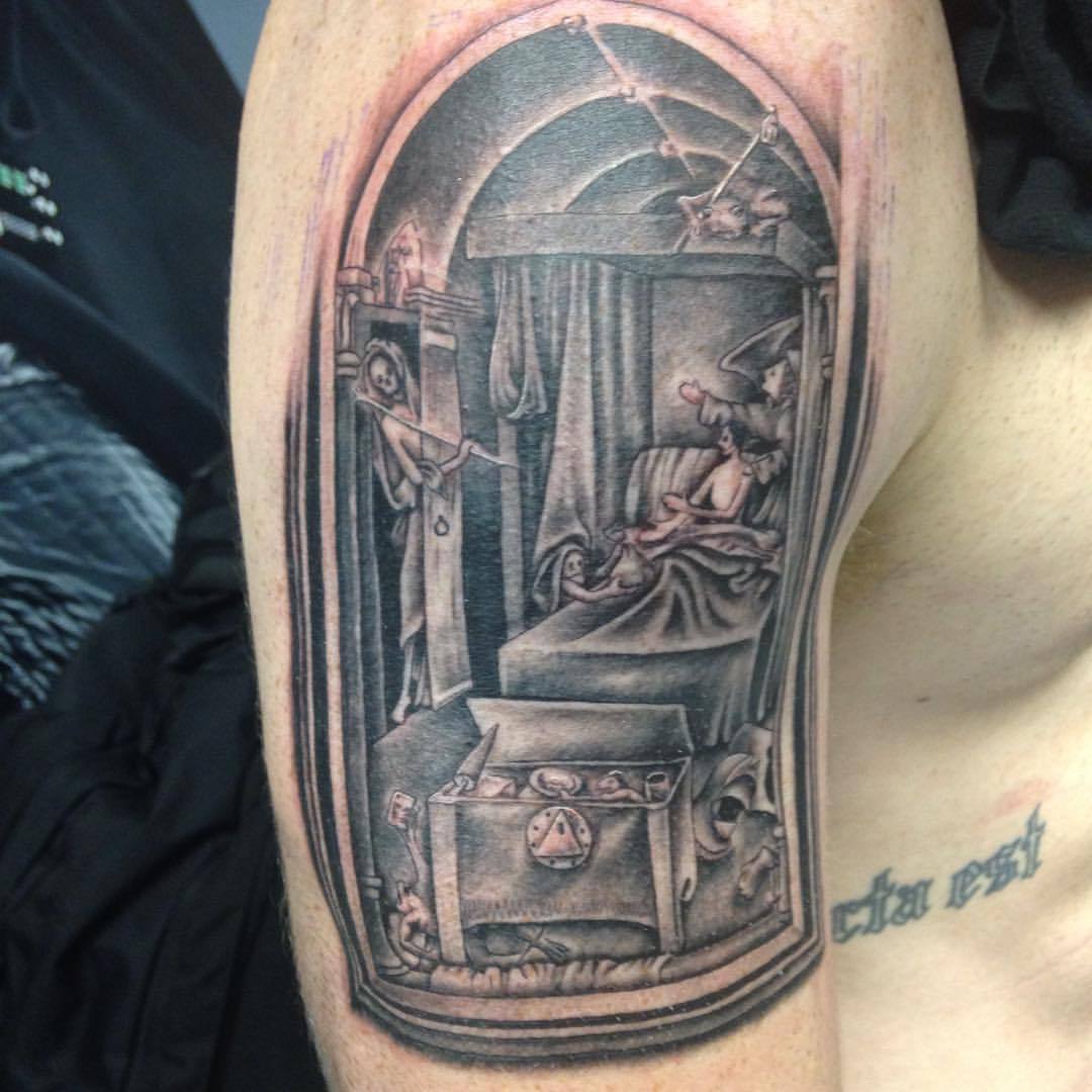 tattoos by fred simplified version of hieronymus bosch s death and