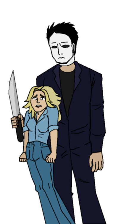 artjasontrash:michael myers and laurie strode