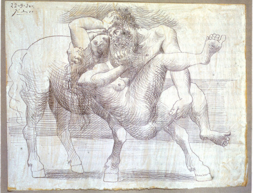 artist-picasso:Abduction (Nessus and Deianeira), Pablo...