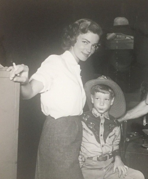 Lauren Bacall with her son, Stephen Bogart - 1954