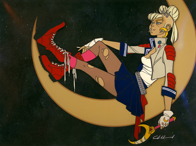 Ligne Claire — My hand-painted, punk, Sailor Moon animation cel...