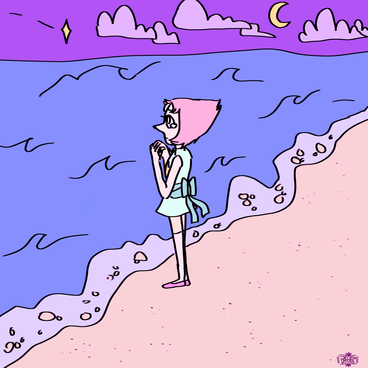 A wishful pearl...
Yes, I know I am total shit at drawing backgrounds. (；´Д｀)