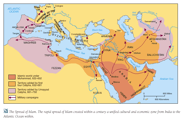 Map Of Muslim Empire Under Mohammed And The Maps On The Web