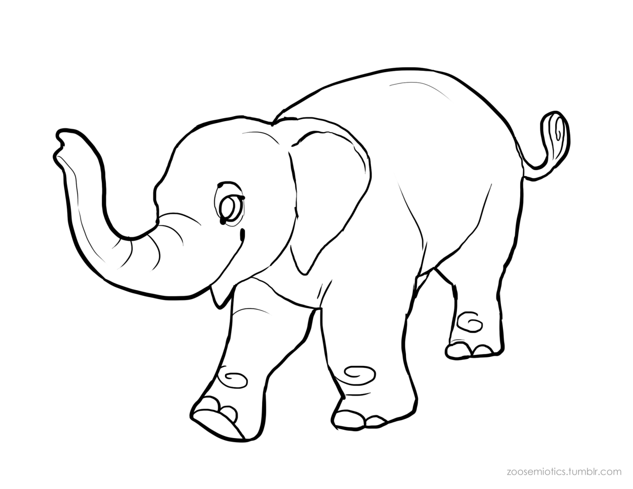 ~Puppy Sized Elephant Coloring Book Pages~