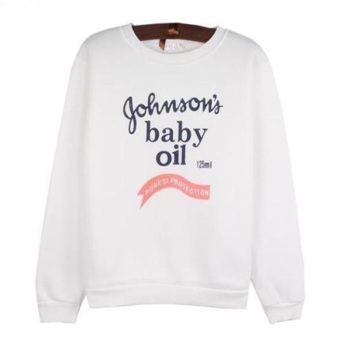 baby oil crewneck cute fashion kawaii fashion kawaii babe sweater