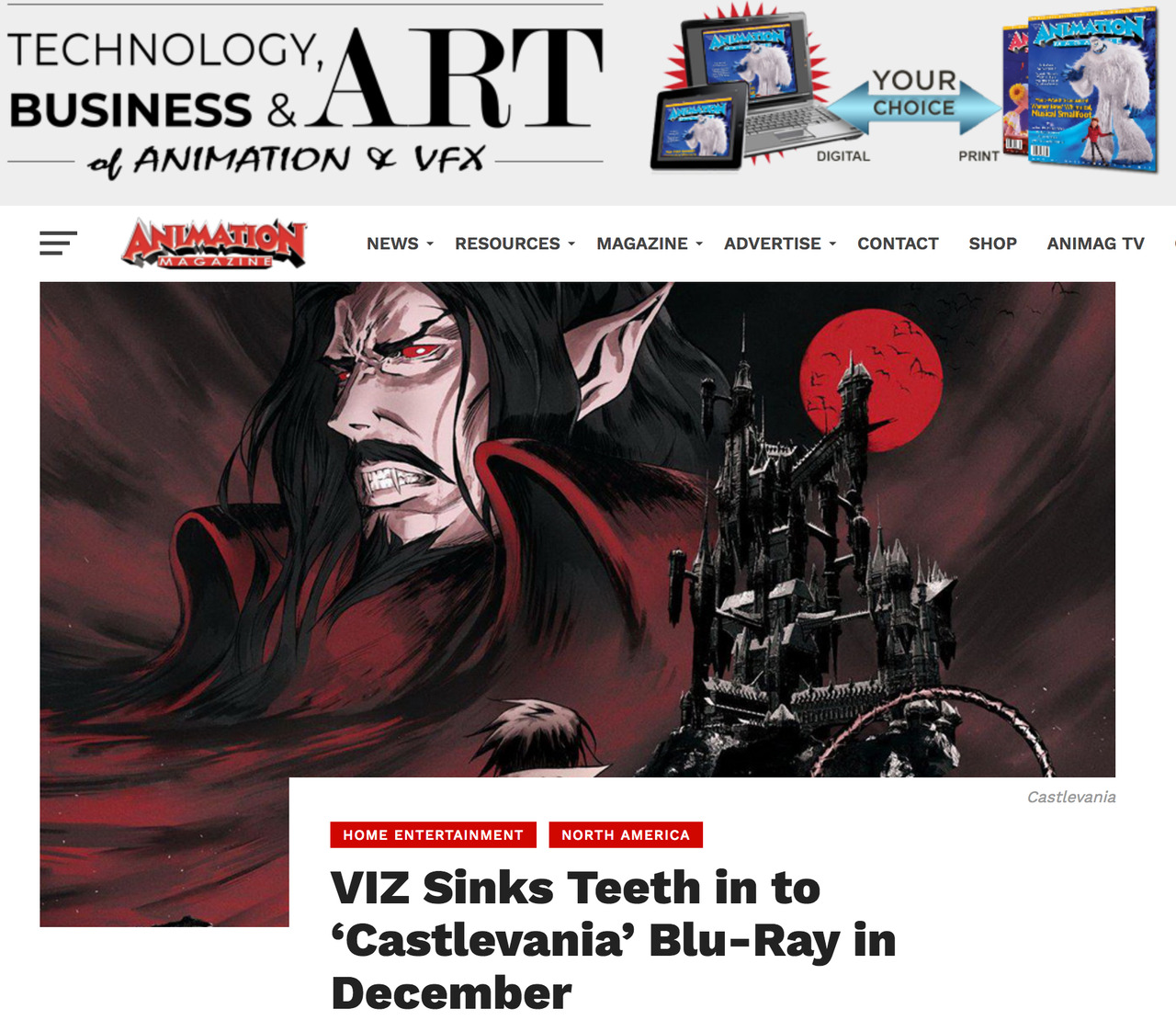 wowunlimited: VIZ Sinks Teeth in to ‘Castlevania’ Blu-Ray in December By Ramin ZahedAnimation Magazine,…