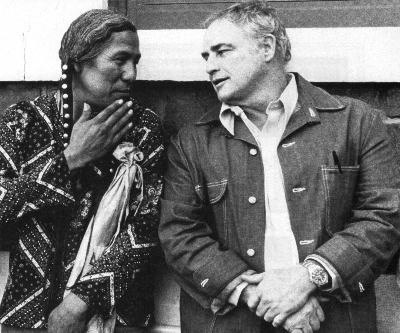 Marlon Brando — Marlon Brando pictured with Native American...