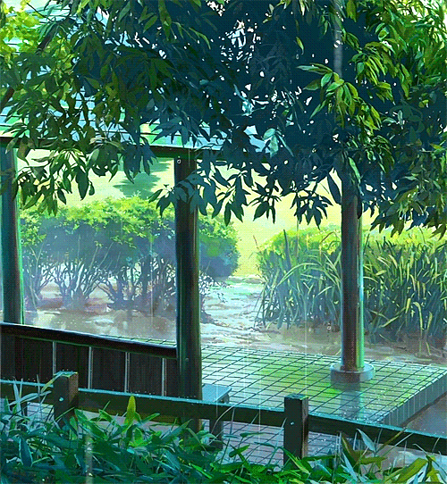 Rain gifs from The Garden of Words (anime) : raining