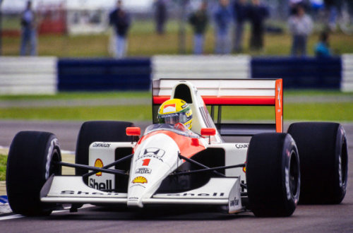 01  Ayrton Senna, McLaren MP4/6 Honda.       02  Alain Prost,...