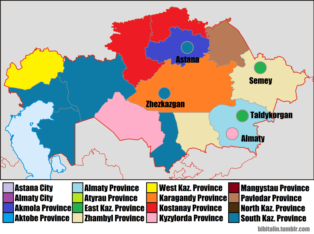 Kazakhstan Political Map