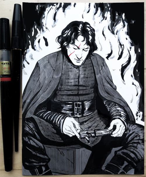 kylo ren bensolo inktober starwarsfanart starwars thelastjedi inkdrawing inktober2018 inkillustration