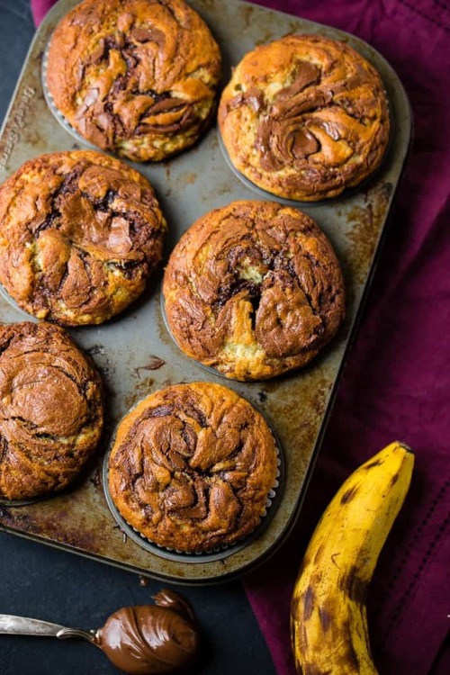 foodffs:NUTELLA SWIRLED BANANA MUFFINSFollow for recipesIs...