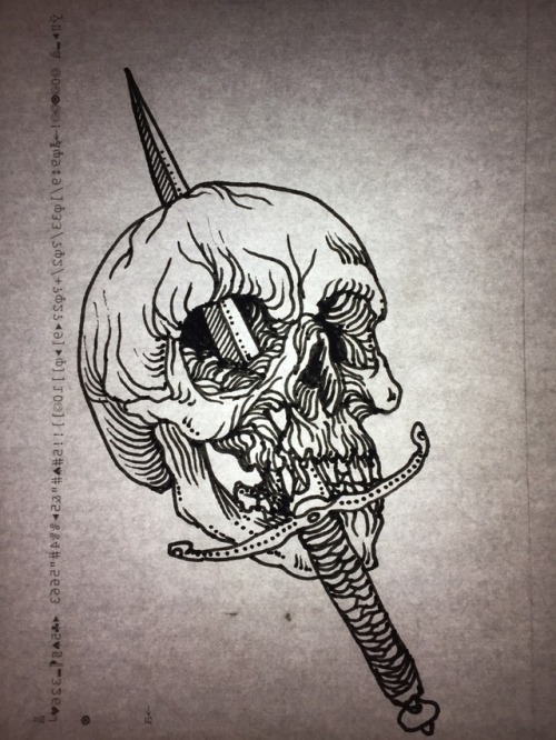 skull drawing on Tumblr
