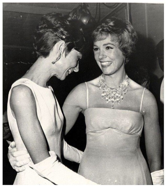 Audrey Hepburn Audrey And Julie Andrews At The 37th Academy