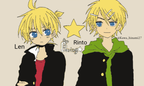 Kagamine len & RintoLen is so cute.. My art