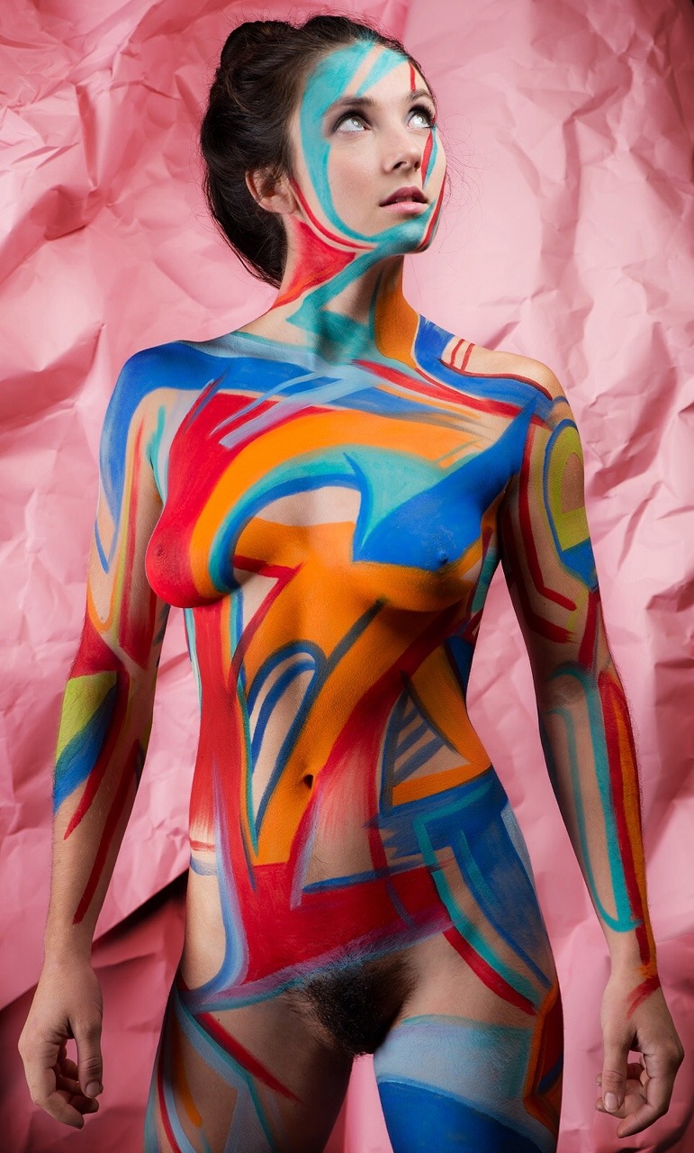 Nude women artistic body painting naked art. 