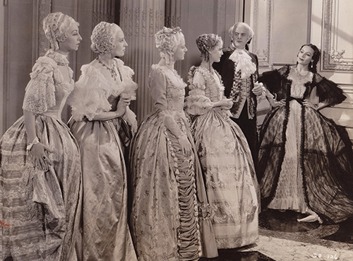 Marie Antoinette and Mesdames confronting Madame du Barry in Madame du Barry (1934)
[source: my scan/collection]