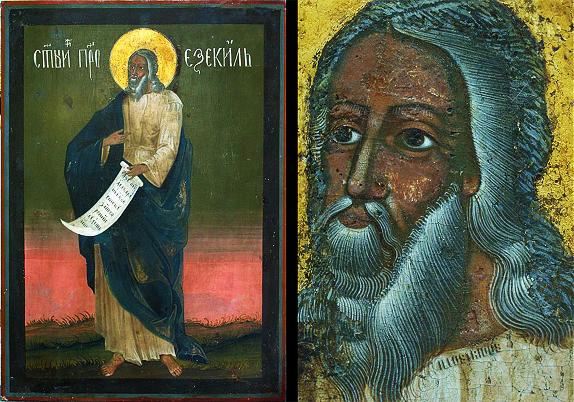 18th century Russian Icon of the prophet Ezekiel (Yachaazaq-ahla)…