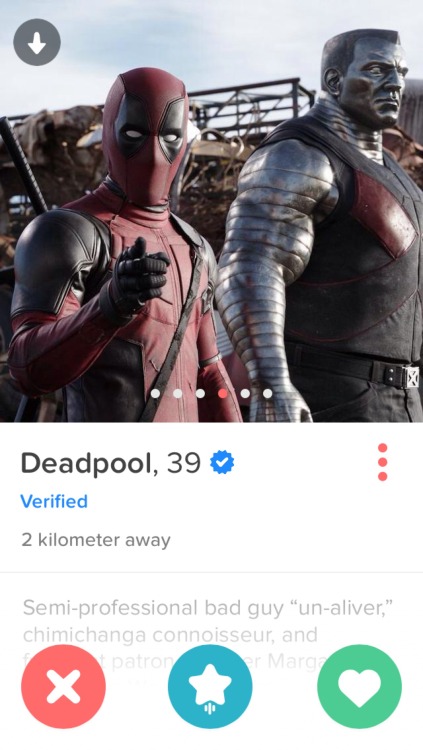 kylosanakins:deadpool has a fucking tinderhonestly whoever is...